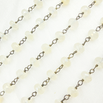 Load image into Gallery viewer, Coated White Chalcedony Oxidized Wire Chain. CWC1