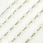 Load image into Gallery viewer, Coated White Chalcedony Oxidized Wire Chain. CWC1
