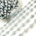 Load image into Gallery viewer, Coated Quartz Tear Drop Shape Oxidized Wire Chain. CQU10