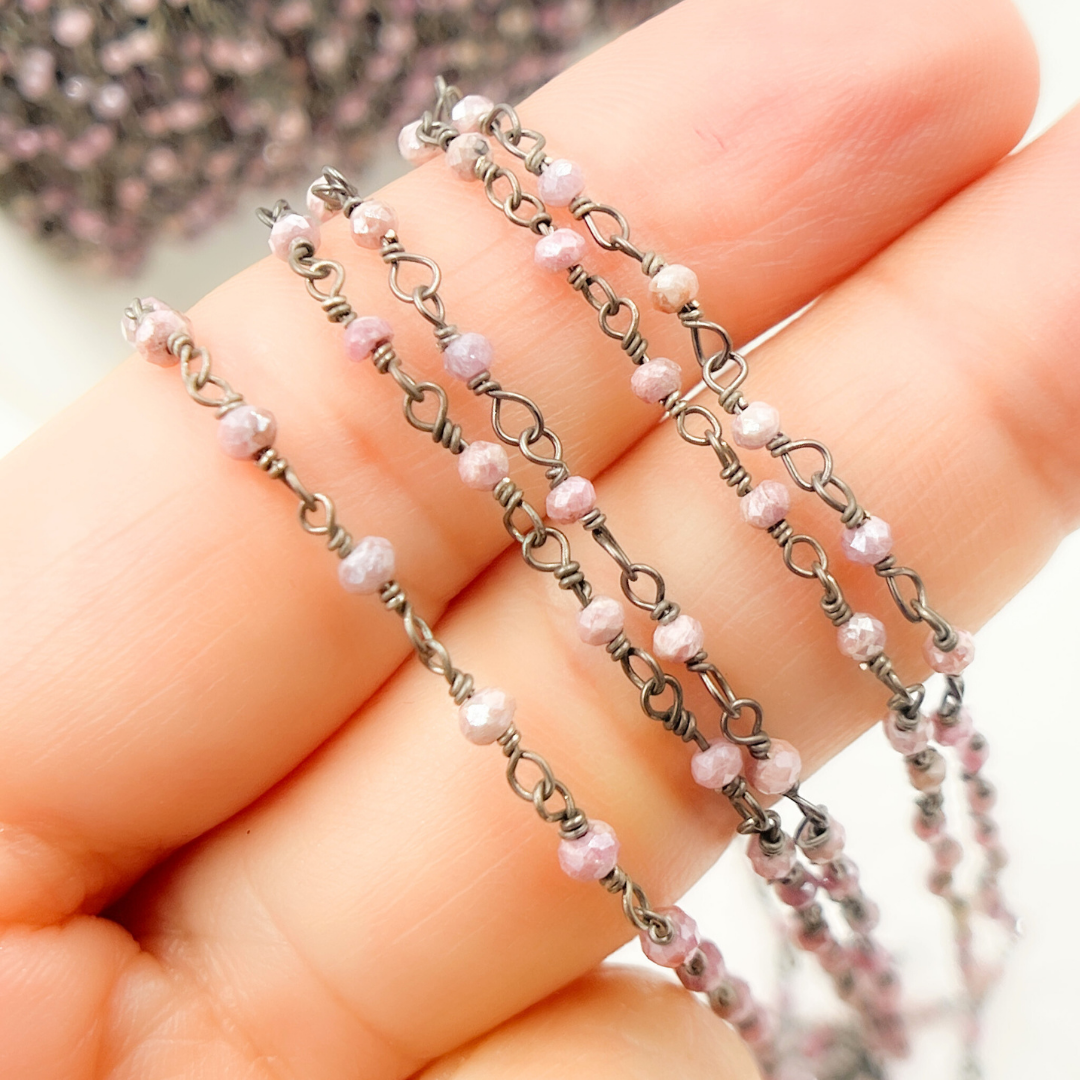 Pink Silverite Oxidized Wire Chain. SIL11
