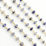 Load image into Gallery viewer, Iolite Gold Plated Wire Chain. IOL5