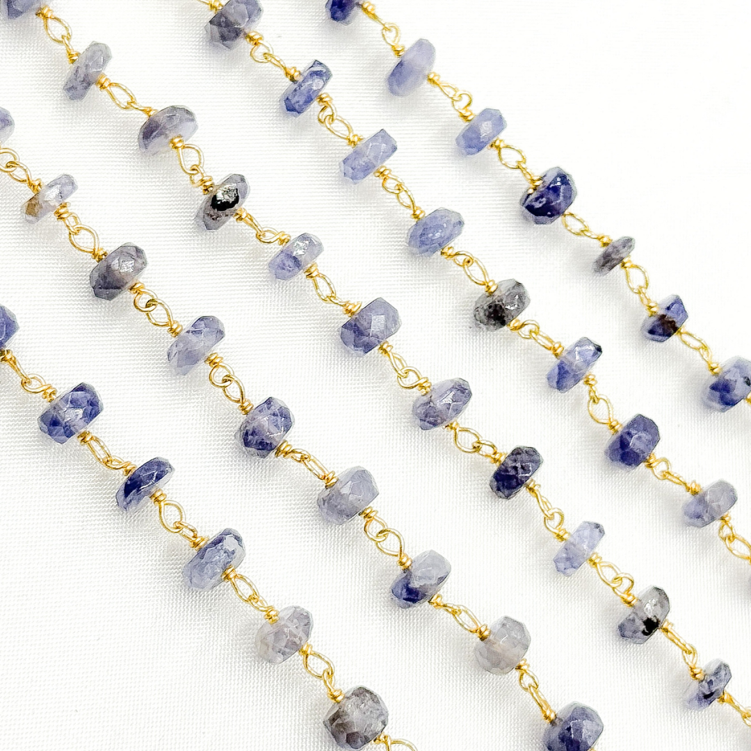 Iolite Gold Plated Wire Chain. IOL5