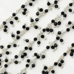 Load image into Gallery viewer, Black Spinel Cluster Dangle 925 Sterling Silver Wire Chain.