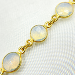 Load image into Gallery viewer, Opalite Round Shape Bezel Gold Plated Wire Chain. OPA3
