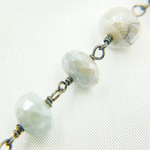 Load image into Gallery viewer, Coated Milky Aquamarine Oxidized Wire Chain. AQU3