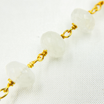 Load image into Gallery viewer, White Rainbow Moonstone Gold Plated Wire Chain. MS55