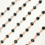 Load image into Gallery viewer, Black Spinel Rose Gold Plated Wire Chain. BSP45

