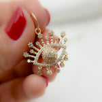 Load image into Gallery viewer, 14k Solid Gold Diamond Eye Charm. GDP528