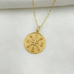 Load image into Gallery viewer, 14k Solid Gold Diamond Medallion Compass Charm. GDP411
