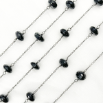 Load image into Gallery viewer, Black Spinel Oxidized Wire Chain. BSP25