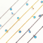 Load image into Gallery viewer, Created Blue Opal Round Shape Dangle Chain. CBO4