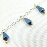 Load image into Gallery viewer, Coated Black Spinel Drop Dangle 925 Sterling Silver Wire Chain. CBS8