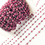 Load image into Gallery viewer, Dyed Ruby Oxidized Wire Chain.