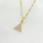 Load image into Gallery viewer, 14k Solid Gold Diamond Triangle Charm. GDP395