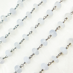 Load image into Gallery viewer, Natural Chalcedony Oxidized Wire Chain. PCL16