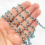 Load image into Gallery viewer, Turquoise Cluster Dangle Oxidized Wire Chain. TRQ7