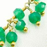 Load image into Gallery viewer, Green Onyx Cluster Dangle Gold Plated Wire Chain. GRE8