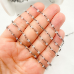 Load image into Gallery viewer, Rainbow Moonstone Oxidized Wire Chain. MS47