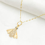 Load image into Gallery viewer, 14k Solid Gold Diamonds & Blue Sapphire Insect Charm. GDP491