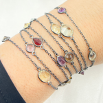 Load image into Gallery viewer, Multi Stone with Organic Shape Wire Wrap Chain