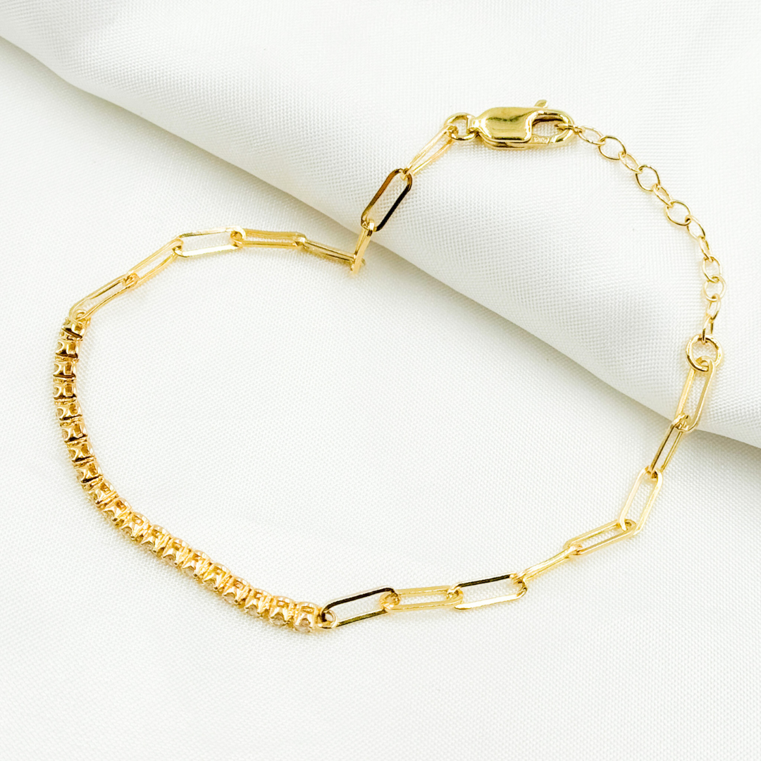 14k Solid Gold Diamond Bracelet. BFE60702