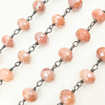 Load image into Gallery viewer, Coated Agate Peach Oxidized Wire Chain. AG4
