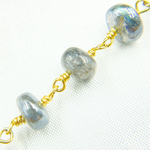 Load image into Gallery viewer, Coated Labradorite Gold Plated Wire Chain. CLB44