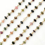 Load image into Gallery viewer, Multi Tourmaline Gold Plated Wire Chain. MTO5