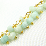Load image into Gallery viewer, Amazonite Cluster Dangle Gold Plated Wire Chain. AMZ23
