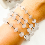 Load image into Gallery viewer, Rose Quartz Oxidized Wire Chain.