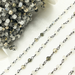 Load image into Gallery viewer, Moonstone & Pyrite Oxidized Wire Chain. MS46