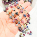 Load image into Gallery viewer, Multi Sapphire Oxidized Wire Chain. MSA24