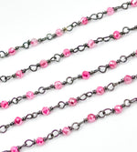 Load image into Gallery viewer, Coated Red Quartz Wire Wrap Chain. CQU19