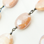 Load image into Gallery viewer, Coated Taupe Oval Moonstone Wire Chains