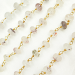 Load image into Gallery viewer, Strawberry Quartz Coated Gold Plated Wire Chain. STQ3
