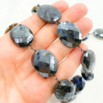 Load image into Gallery viewer, Coated Labradorite Oval Shape Oxidized Wire Chain. CLB45