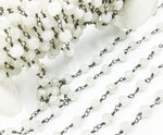 Load image into Gallery viewer, Rainbow Moonstone Round Shape Oxidized Wire Chain. WMS23