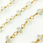 Load image into Gallery viewer, Green Amethyst Gold Plated Wire Chain. GME1