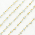 Load image into Gallery viewer, Aquamarine Gold Plated Wire Chain. AQU24
