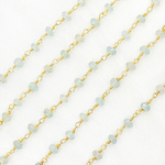Load image into Gallery viewer, Aquamarine Gold Plated Wire Chain. AQU24