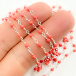 Load image into Gallery viewer, Coral 925 Sterling Silver Wire Chain. COR16