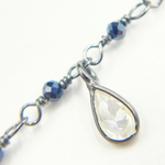 Load image into Gallery viewer, Coated Black Spinel & CZ Dangle Oxidized Wire Chain.