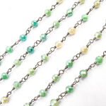 Load image into Gallery viewer, Coated Green Quartz Wire Chain. CQU22