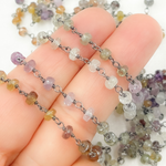 Load image into Gallery viewer, Multi Sapphire Ombre Oxidized Wire Chain. MSA14