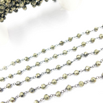 Load image into Gallery viewer, Pyrite Wire Wrap 925 Sterling Silver Wire Chain. PYR4