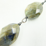Load image into Gallery viewer, Labradorite Oval Shape Oxidized Wire Chain. LAB91
