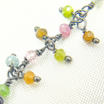 Load image into Gallery viewer, Multi Tourmaline Cluster Dangle Oxidized Wire Chain. MTO16