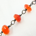Load image into Gallery viewer, Carnelian Oxidized Stone Wire Chain. CAR7
