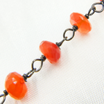 Load image into Gallery viewer, Carnelian Oxidized Stone Wire Chain. CAR7