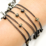 Load image into Gallery viewer, Pyrite Double Oxidized Connected Wire Chain. PYR21